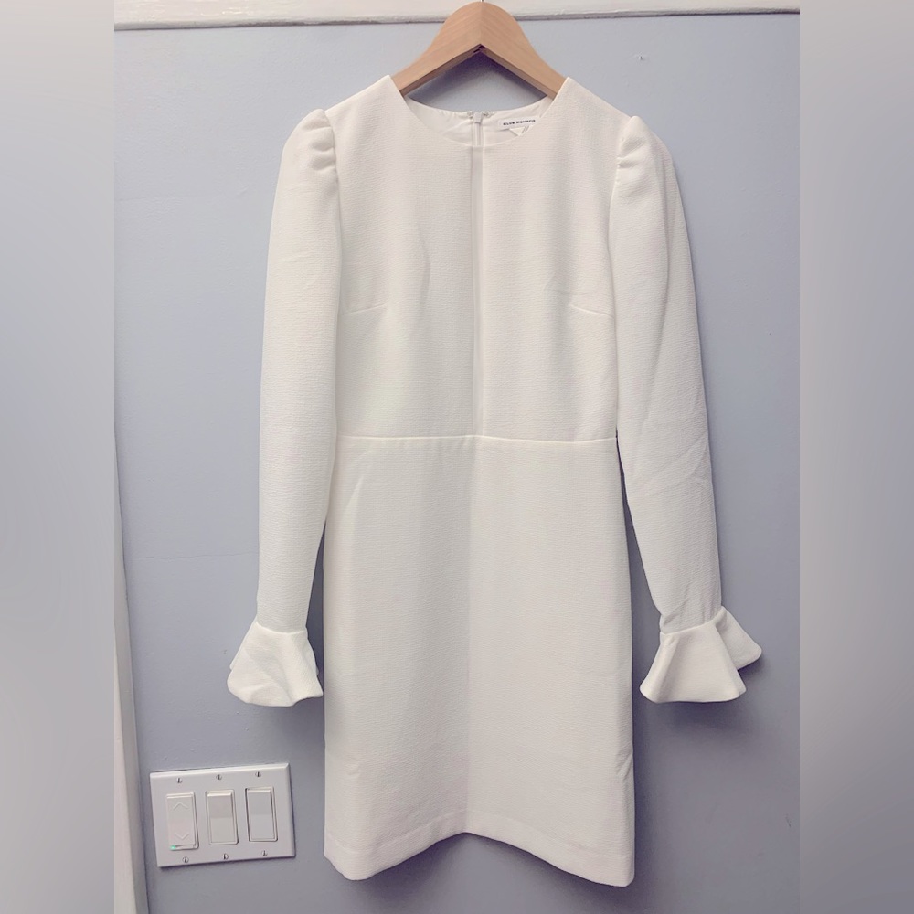 Club Monaco White Long Sleeve Dress, US 0